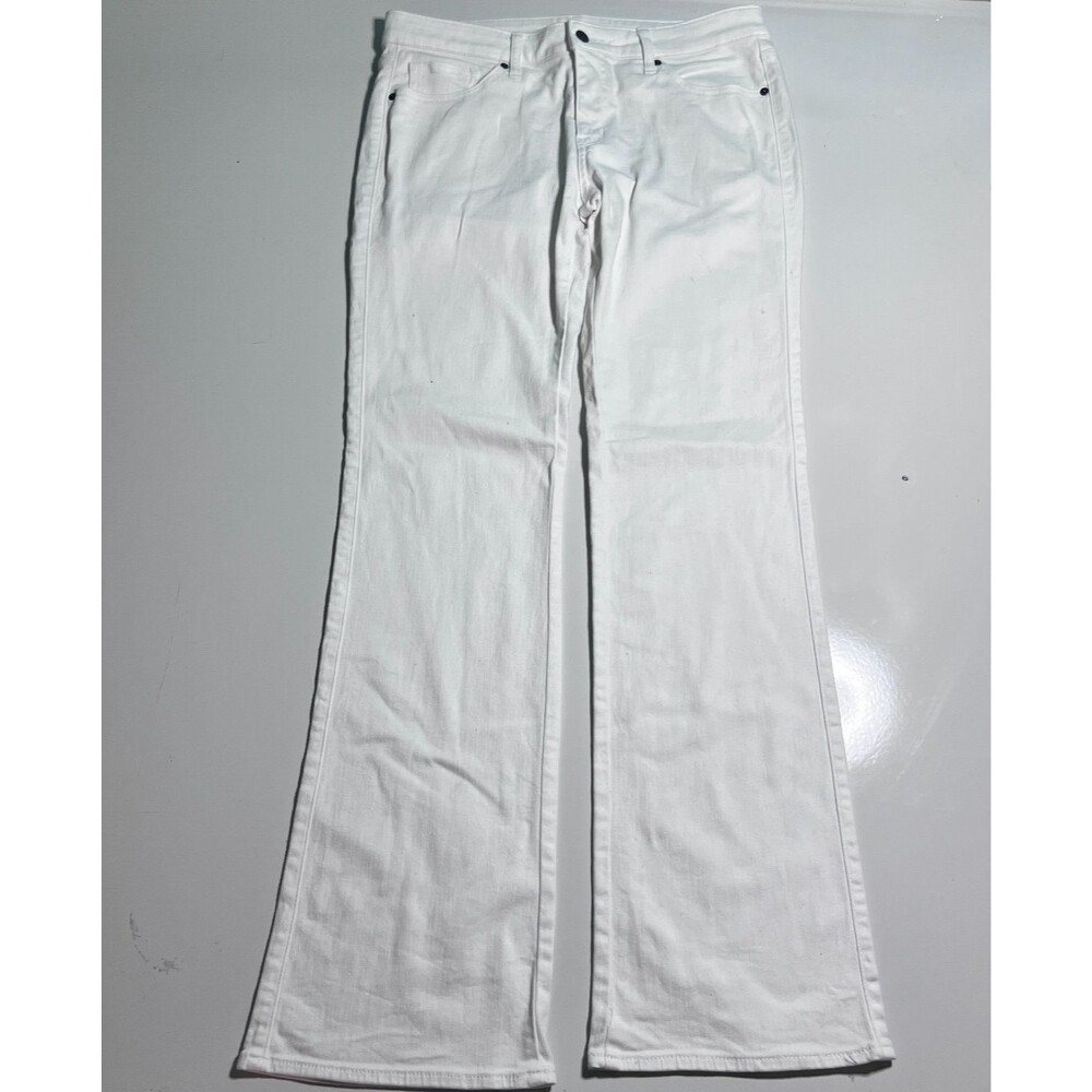 Uniqlo White Denim Flare Bootcut Jeans Mens 32x34 Stretch Y2K Bell Bottom Pants